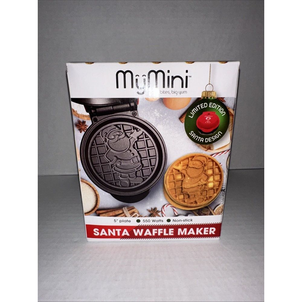 New~"My Mini Waffle Maker"~Limited Edition~Santa Clause Design~Small~5" Plate